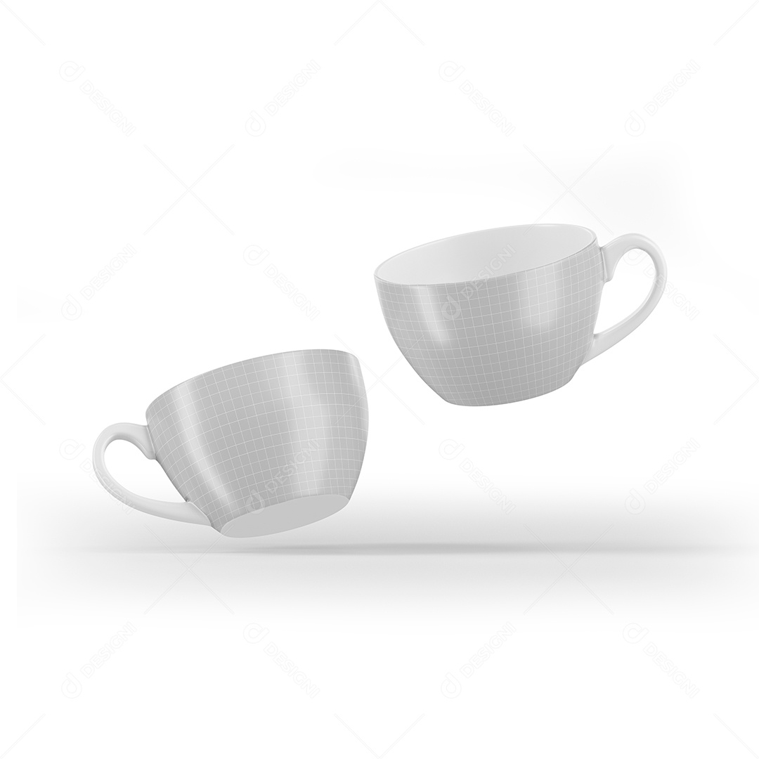 Duas Xícaras Mockup PSD Editável