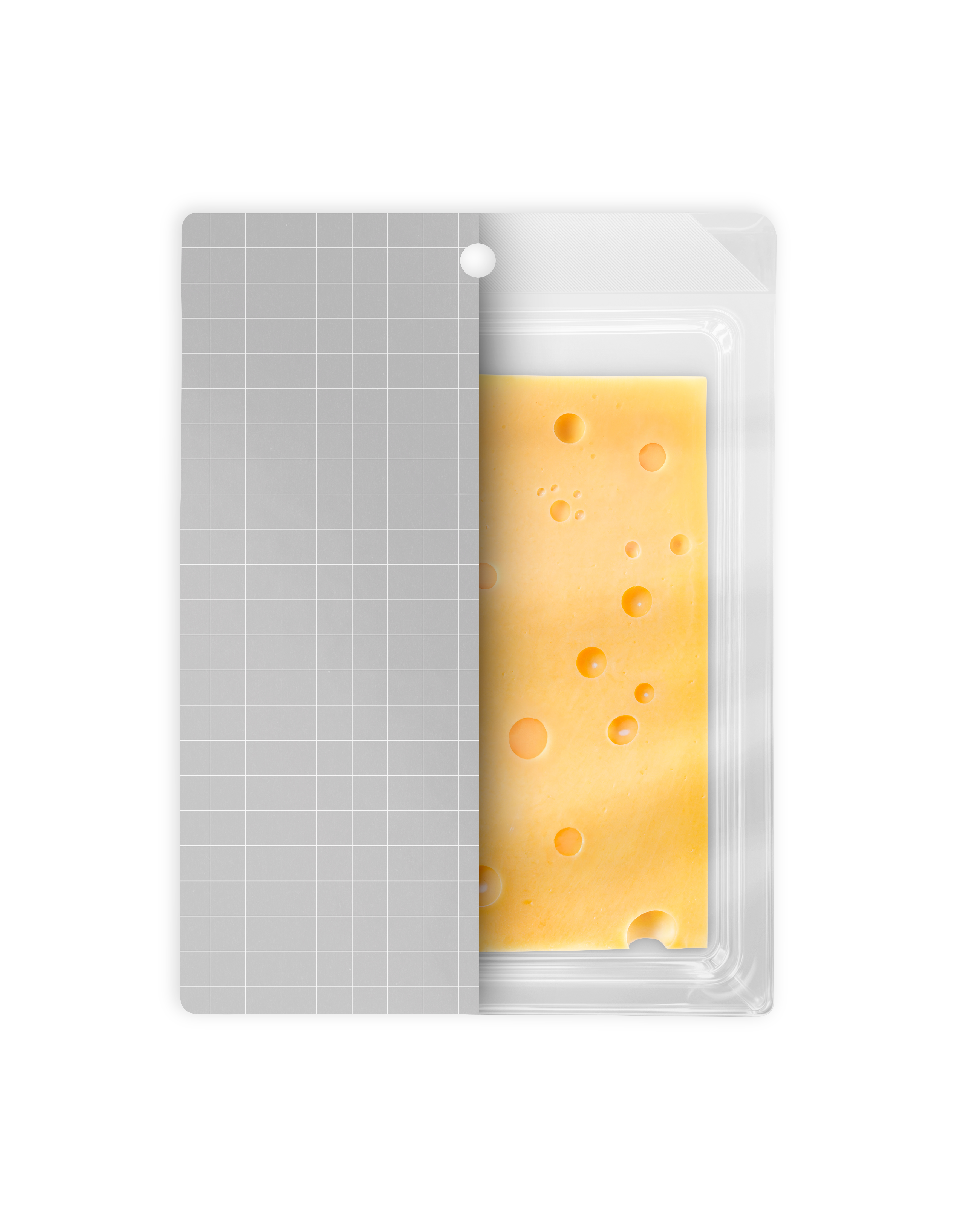 Pacote de Queijo Fatiado Mockup PSD Editável