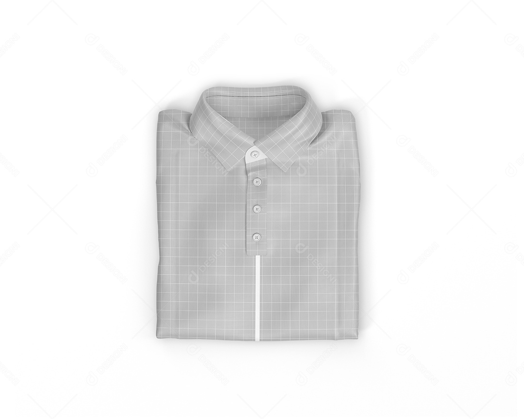 Camisa Gola Polo Dobrada Mockup PSD Editável