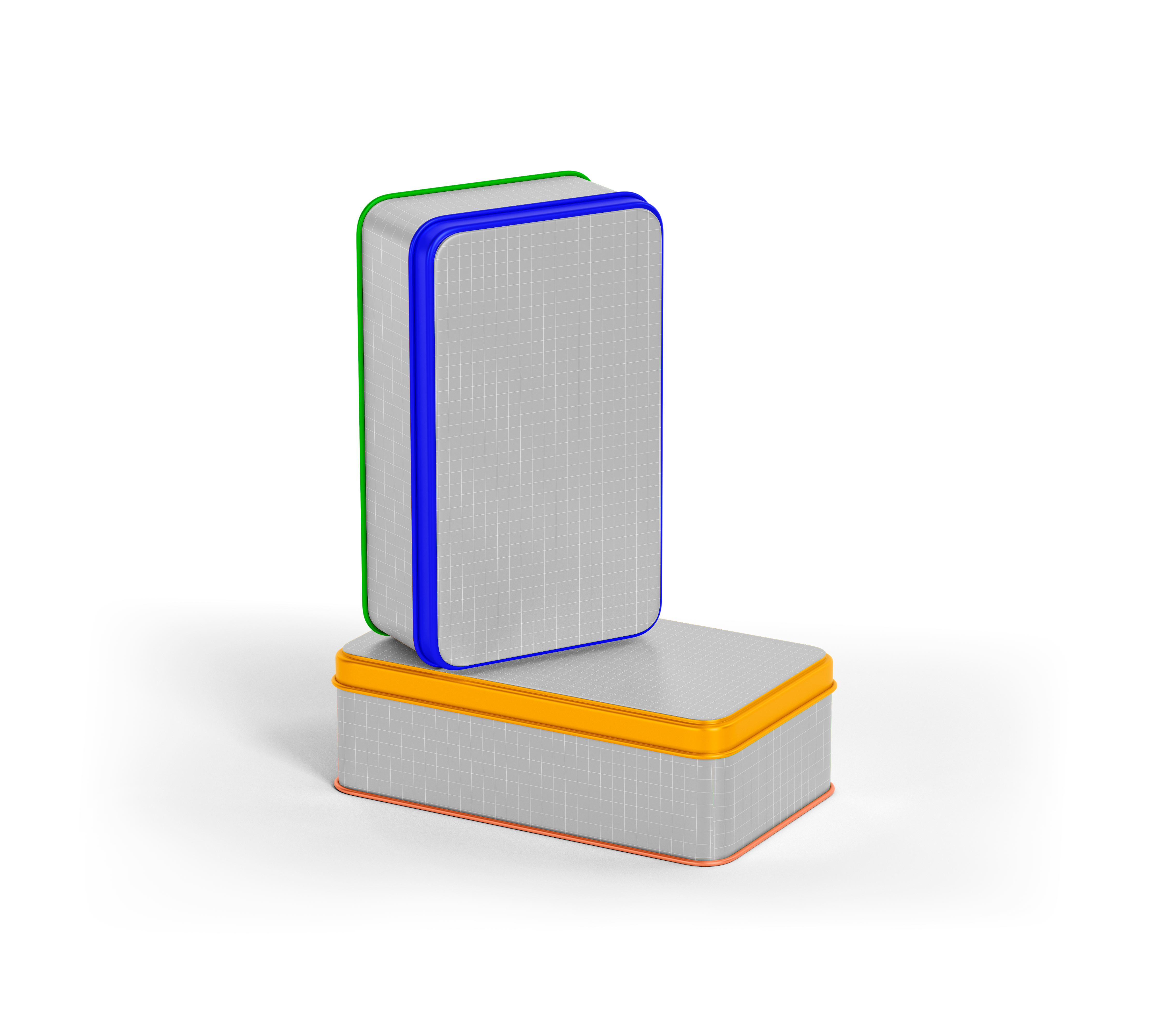 Mockup de Caixa de Metal Retangular PSD Editável