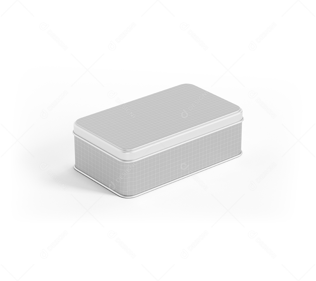 Mockup de Caixa de Metal Retangular Mockup PSD Editável