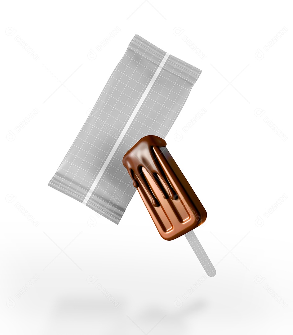 Embalagem de Picolé Mockup PSD Editável