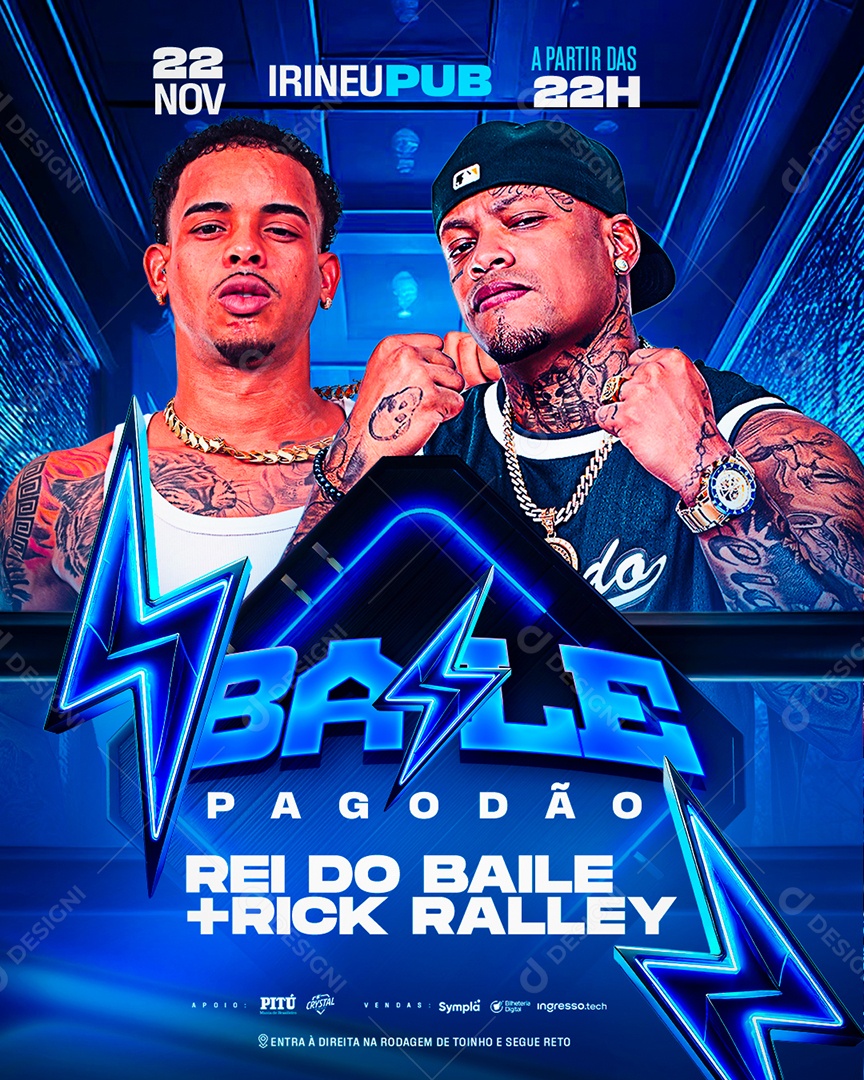 Flyer Agenda Show Rei Do Baile Social Media PSD Editável