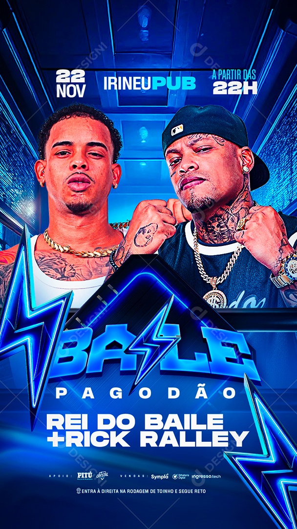 Story Flyer Agenda Show Rei Do Baile Social Media PSD Editável