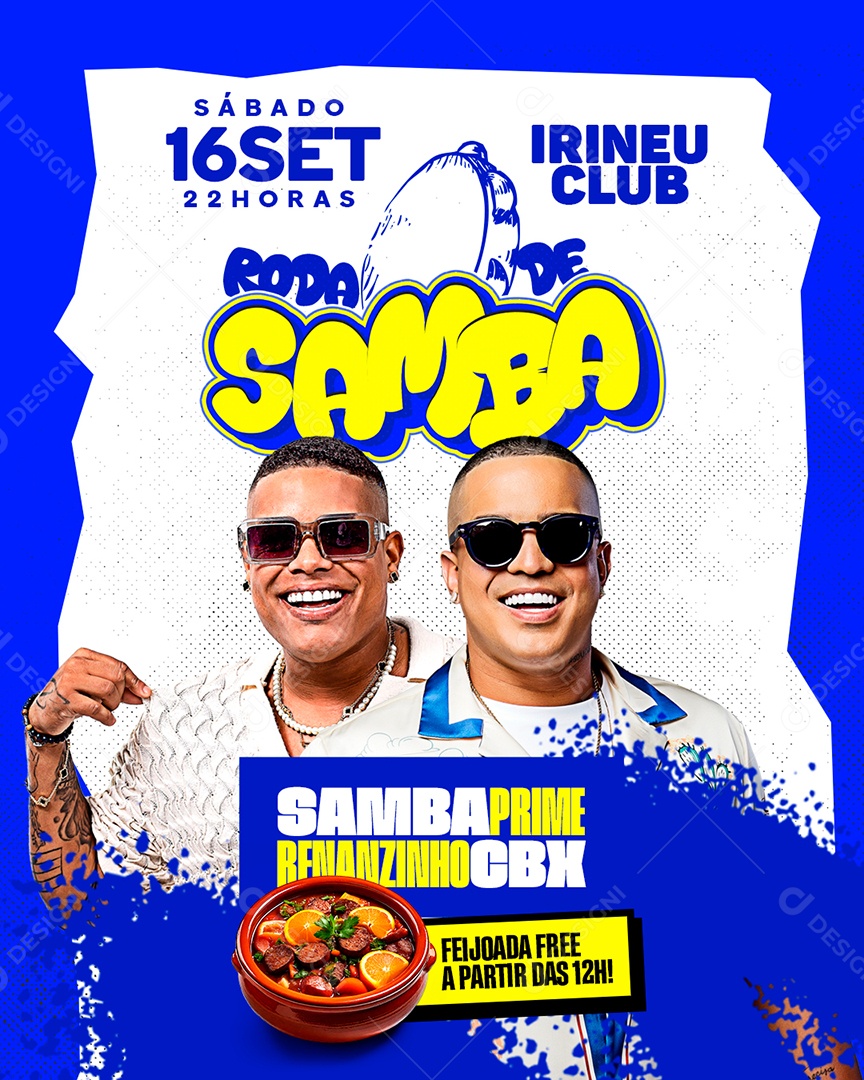 Flyer Agenda Show Samba De Mesa Social Media PSD Editável