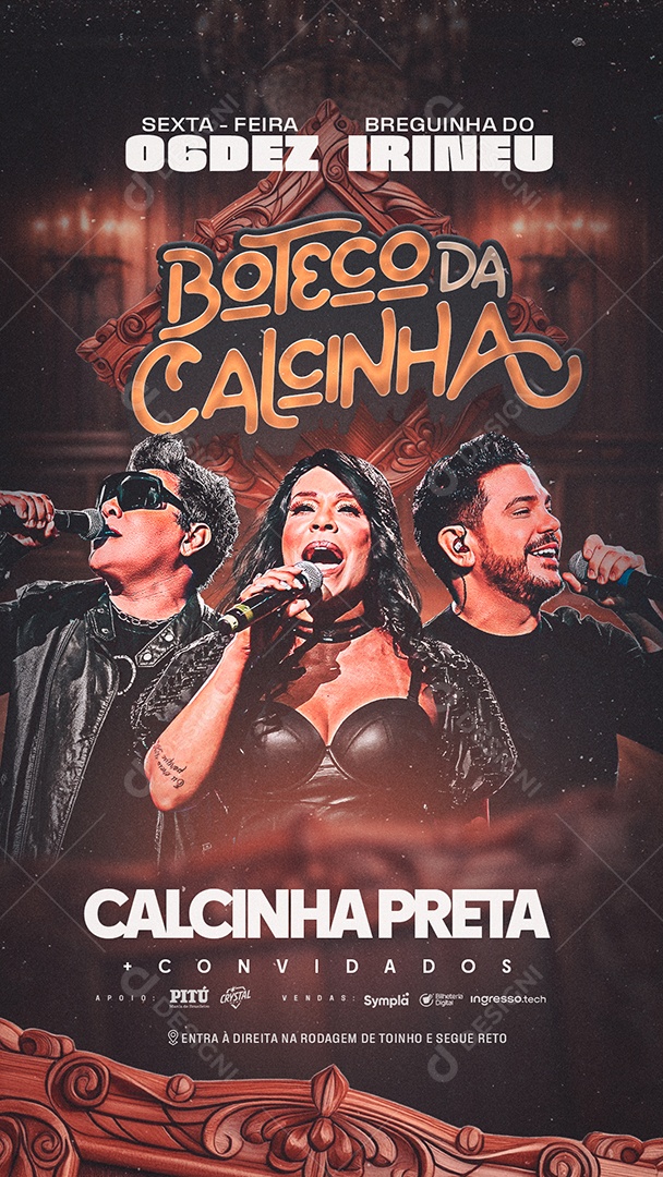 Story Flyer Agenda Show Calcinha Preta Social Media PSD Editável