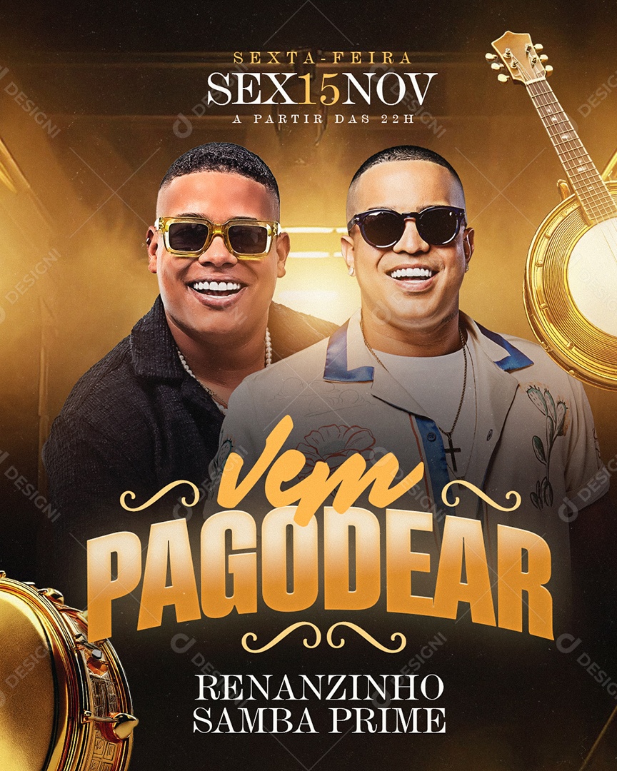 Flyer Agenda Show Vem Pagodear Social Media PSD Editável