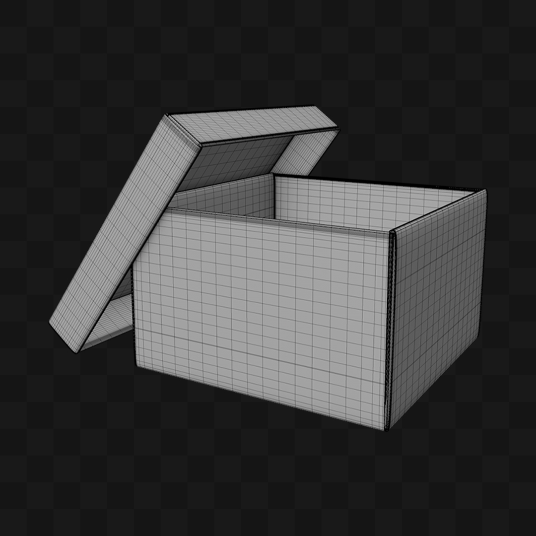 Caixa de Papel com Tampa - Modelo 3D