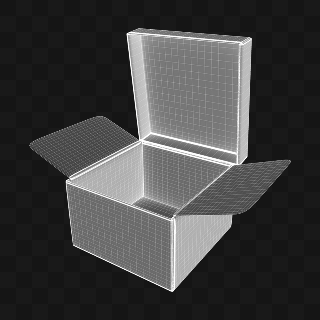 Caixa de Papel com Tampa - Modelo 3D