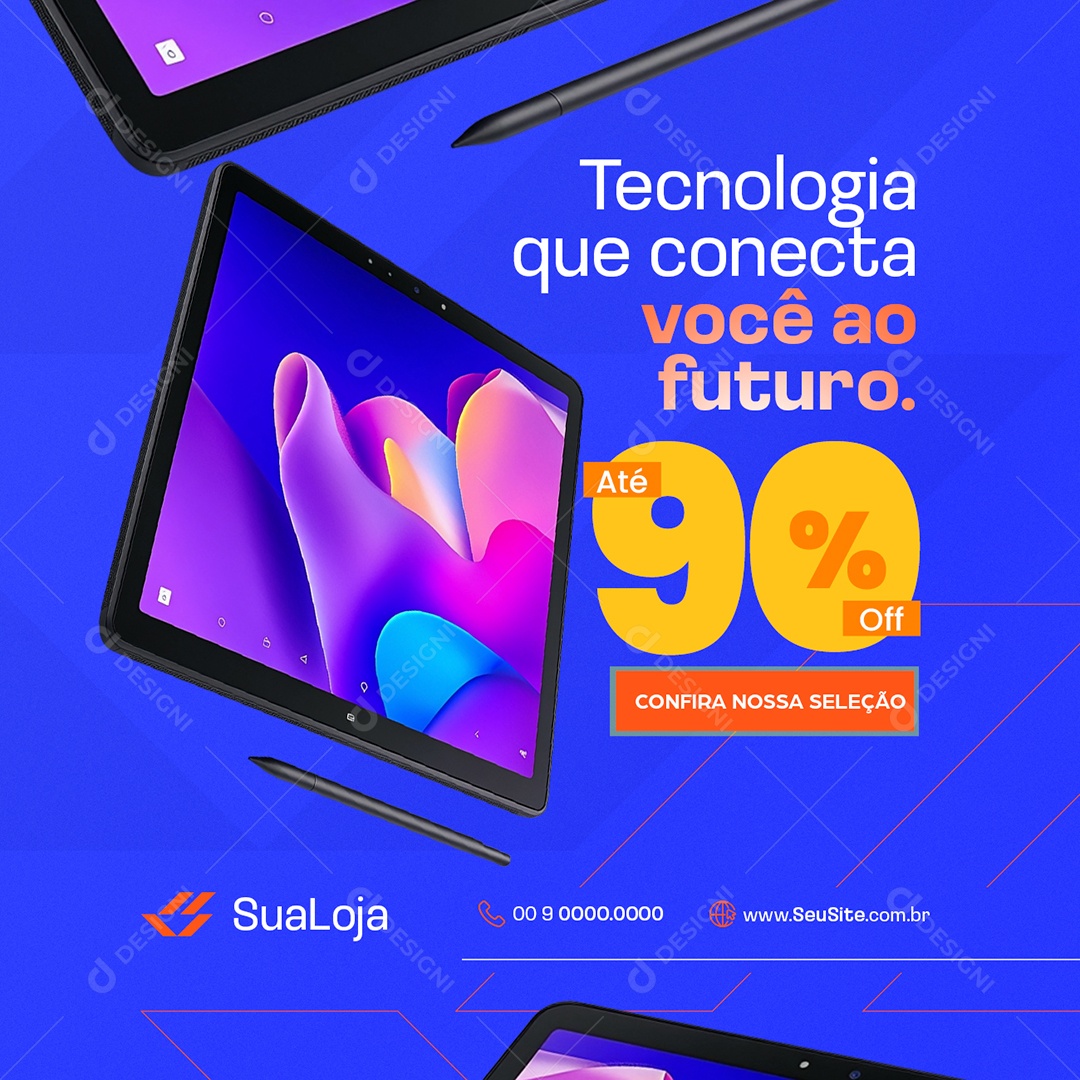 Loja de Eletrônicos Tecnologia que Conecta Social Media PSD Editável