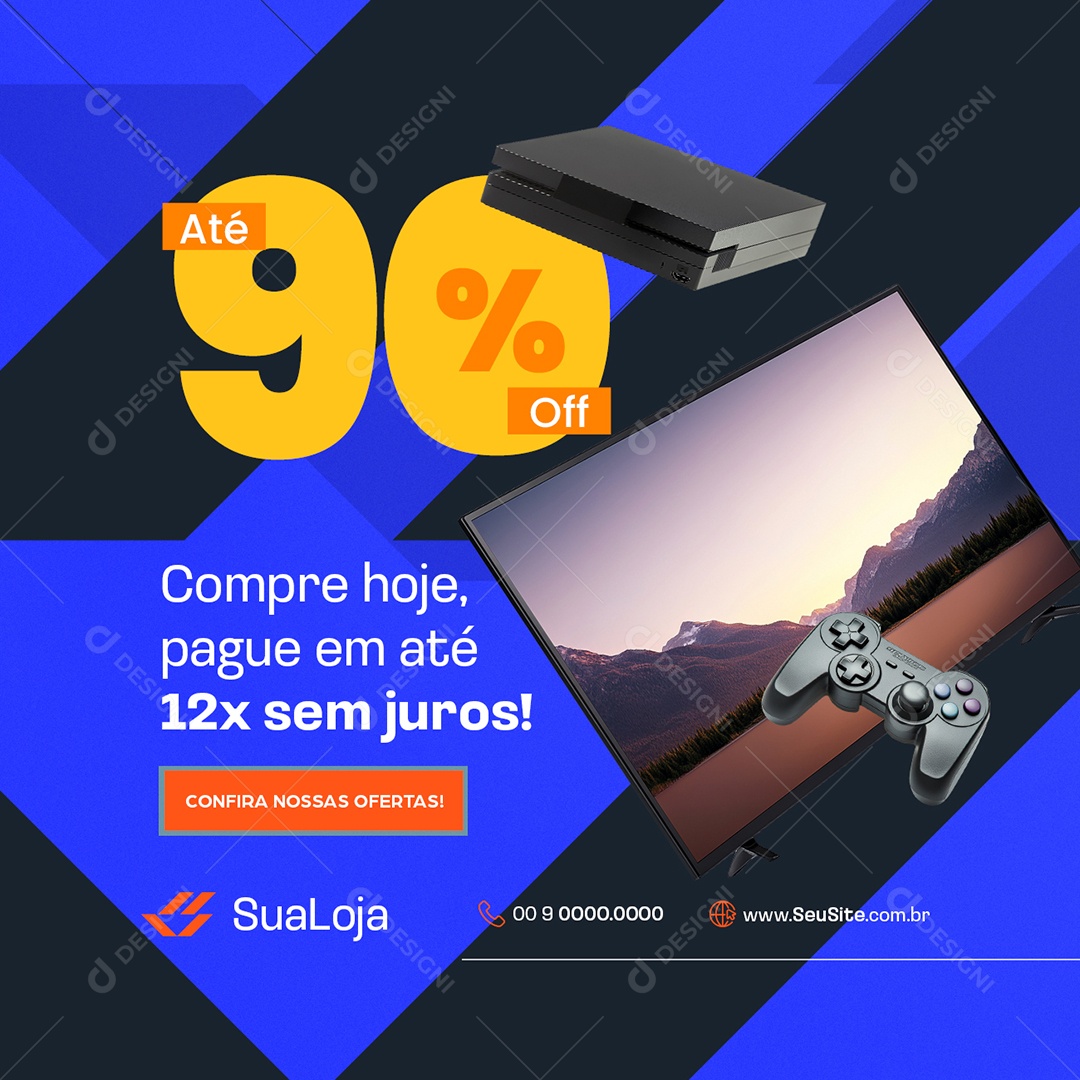 Loja de Eletrônicos Compre Hoje Social Media PSD Editável