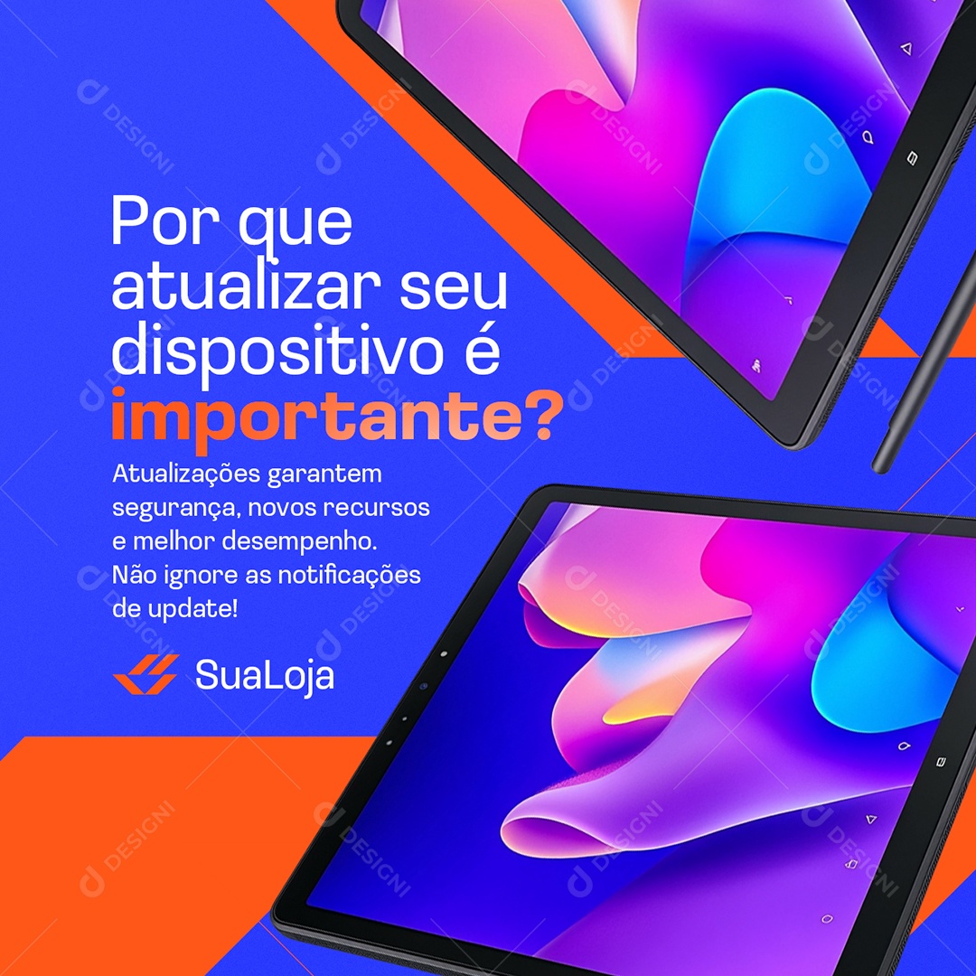 Loja de Eletrônicos Por Que Atualizar seu Dispositivo é Importante Social Media PSD Editável