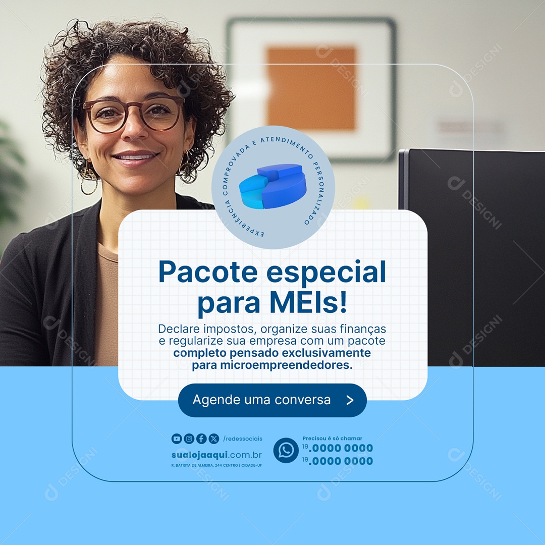 Contabilidade Pacote Especial para MEIs Social Media PSD Editável