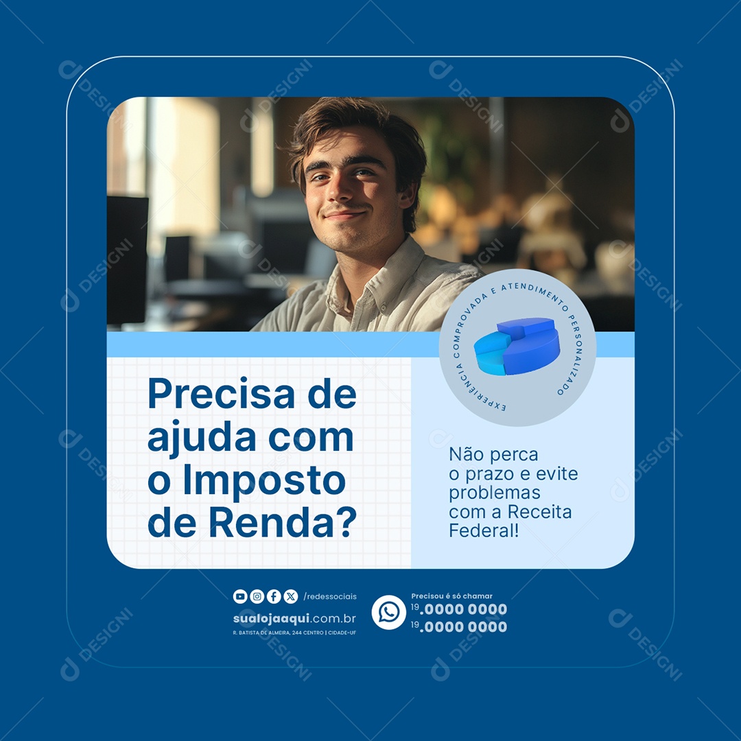 Contabilidade Precisa de Ajuda com o Imposto de Renda Social Media PSD Editável