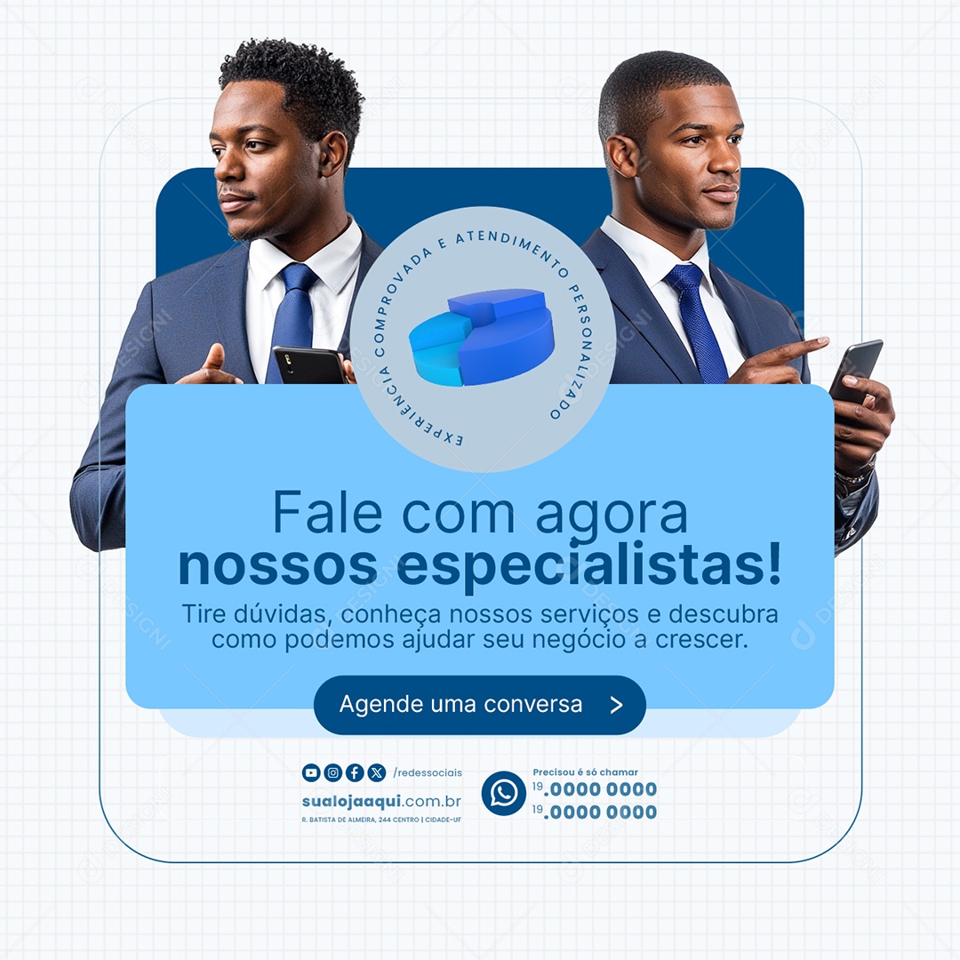 Contabilidade Fale com Agora Nosso Especialistas Social Media PSD Editável