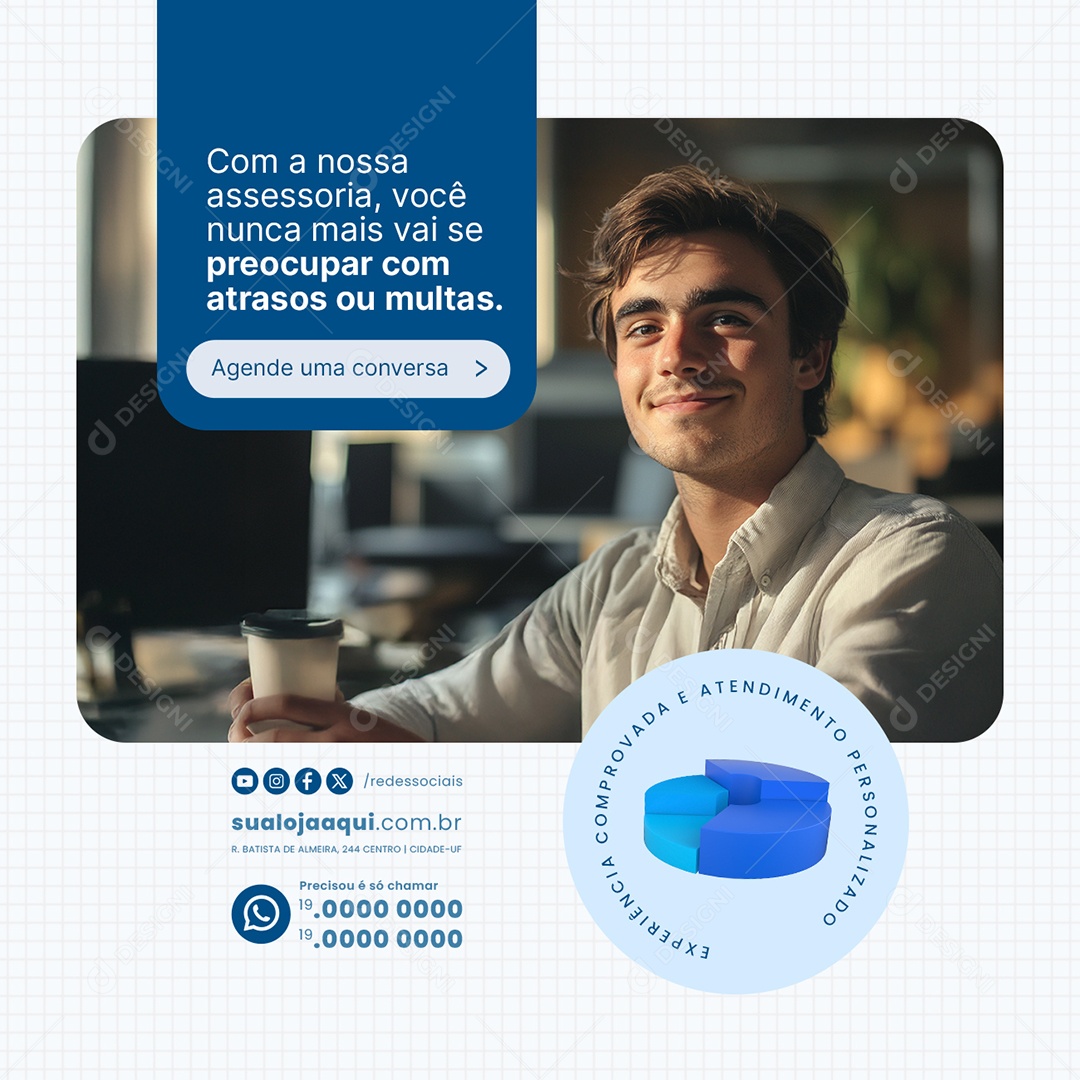 Contabilidade Agende uma Conversa Social Media PSD Editável