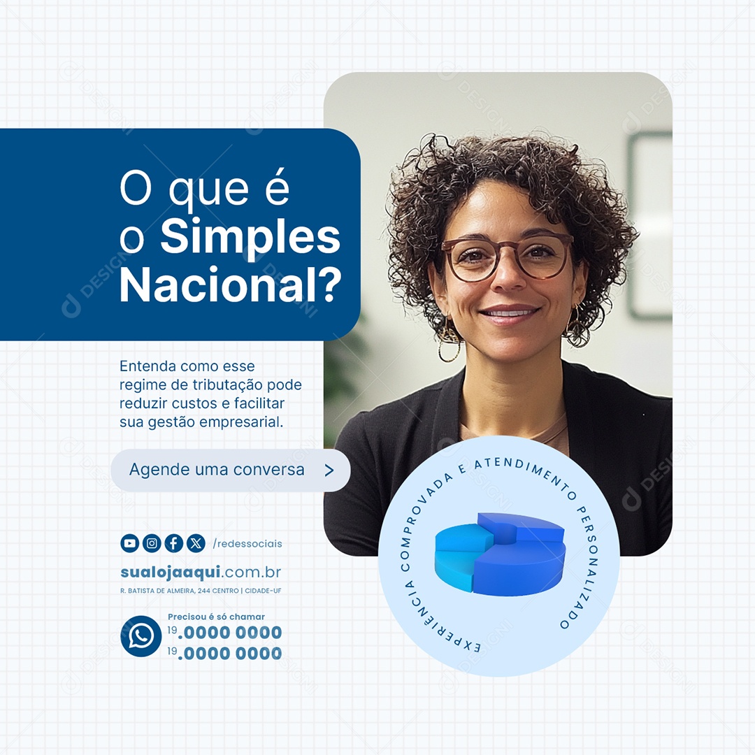 Contabilidade O Que é o Simples Nacional Social Media PSD Editável