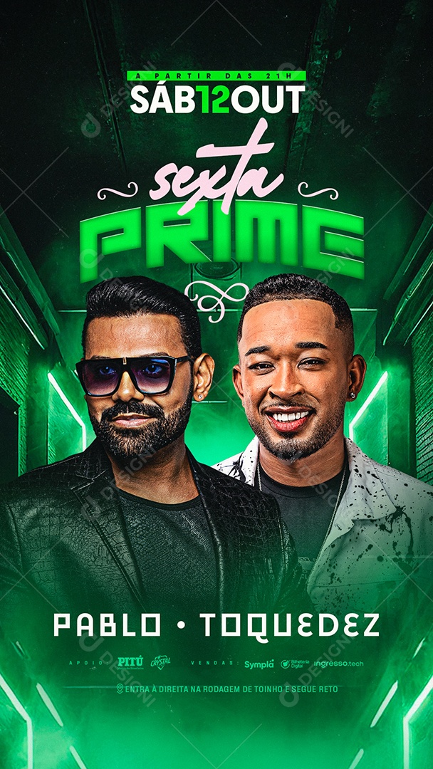 Flyer Agenda Show Sexta Prime Social Media PSD Editável