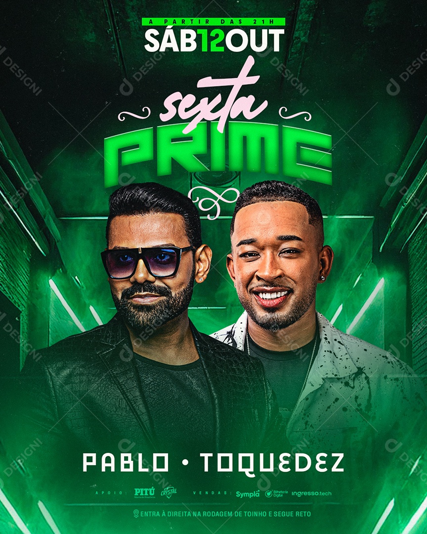 Flyer Agenda Show Sexta Prime Social Media PSD Editável