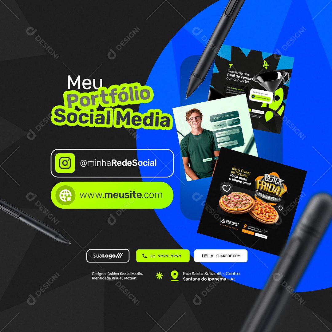 Meu Portfólio Designer Gráfico Social Media PSD Editável