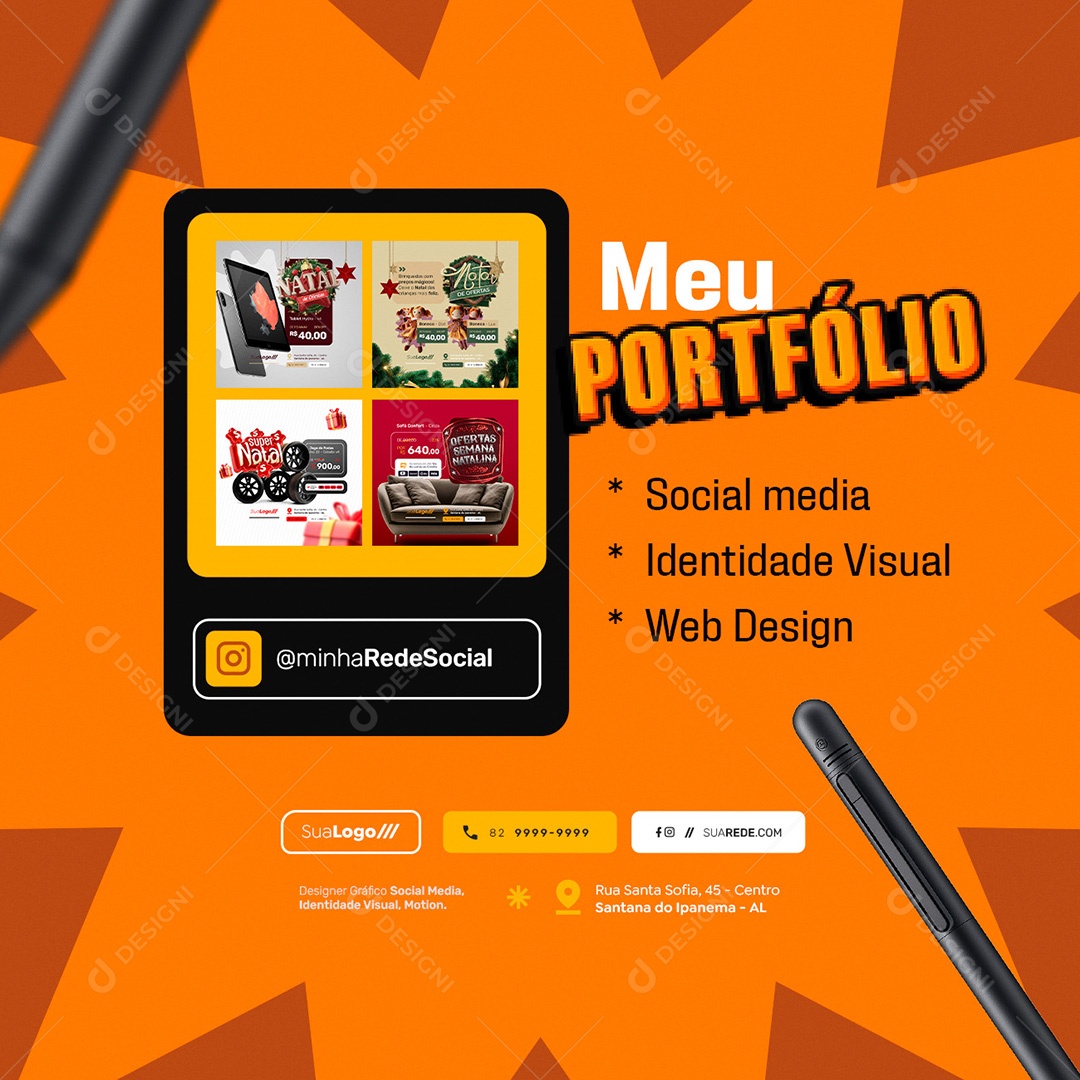Meu Portfólio Designer Gráfico Social Media PSD Editável
