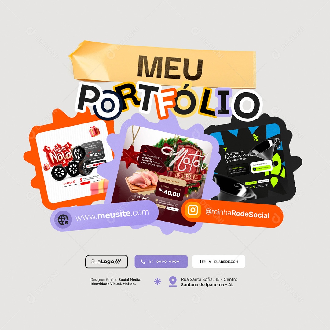 Meu Portfólio Designer Gráfico Social Media PSD Editável