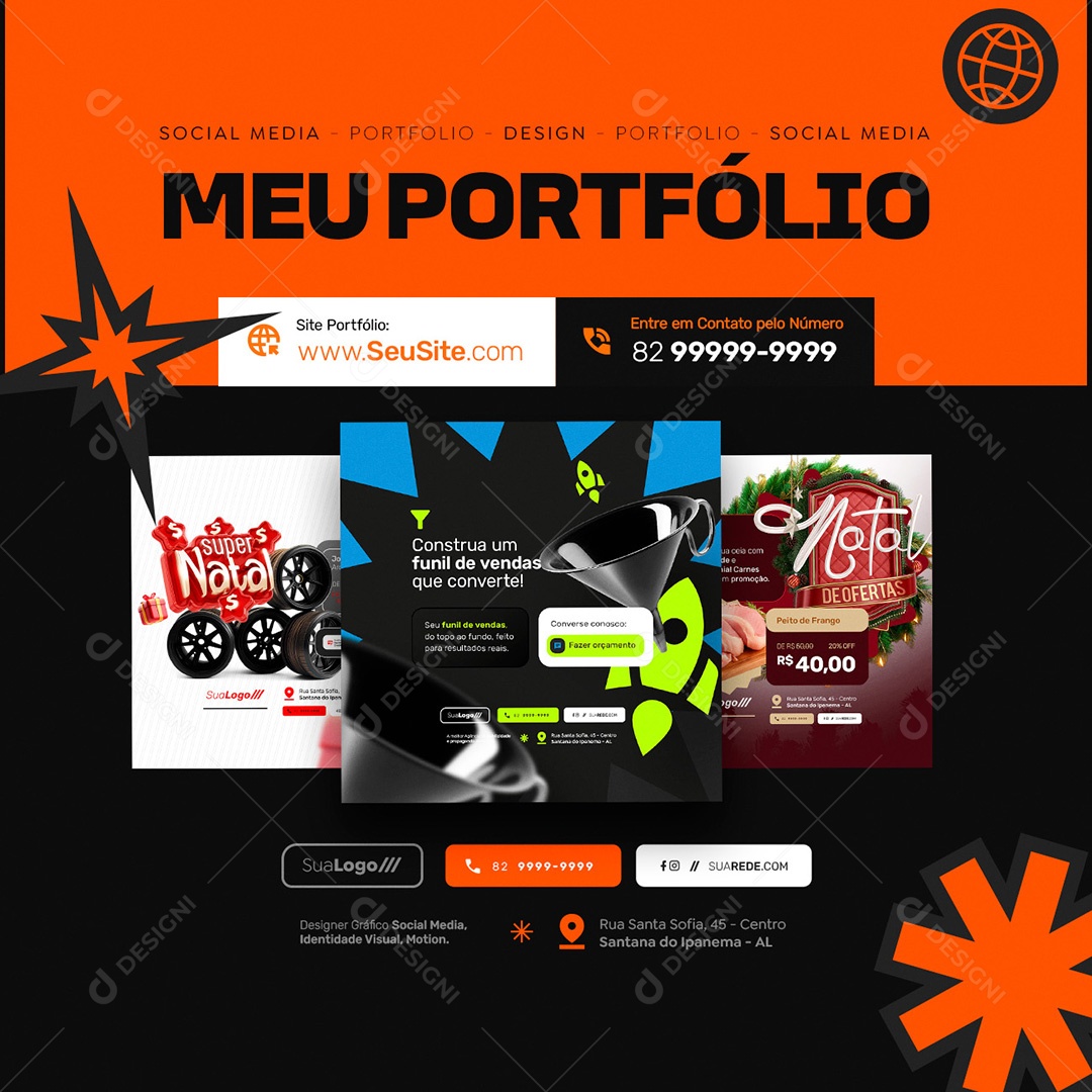 Social Media Meu Portfólio Designer Gráfico PSD Editável