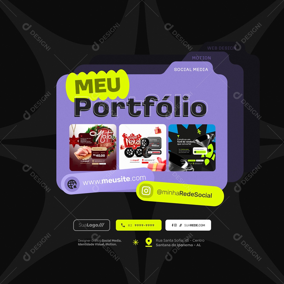 Meu Portfólio Designer Gráfico Social Media PSD Editável