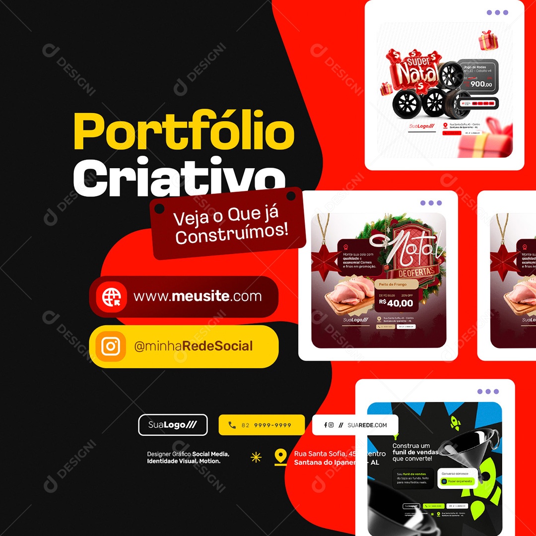 Portfólio Designer Gráfico Criativo Social Media PSD Editável