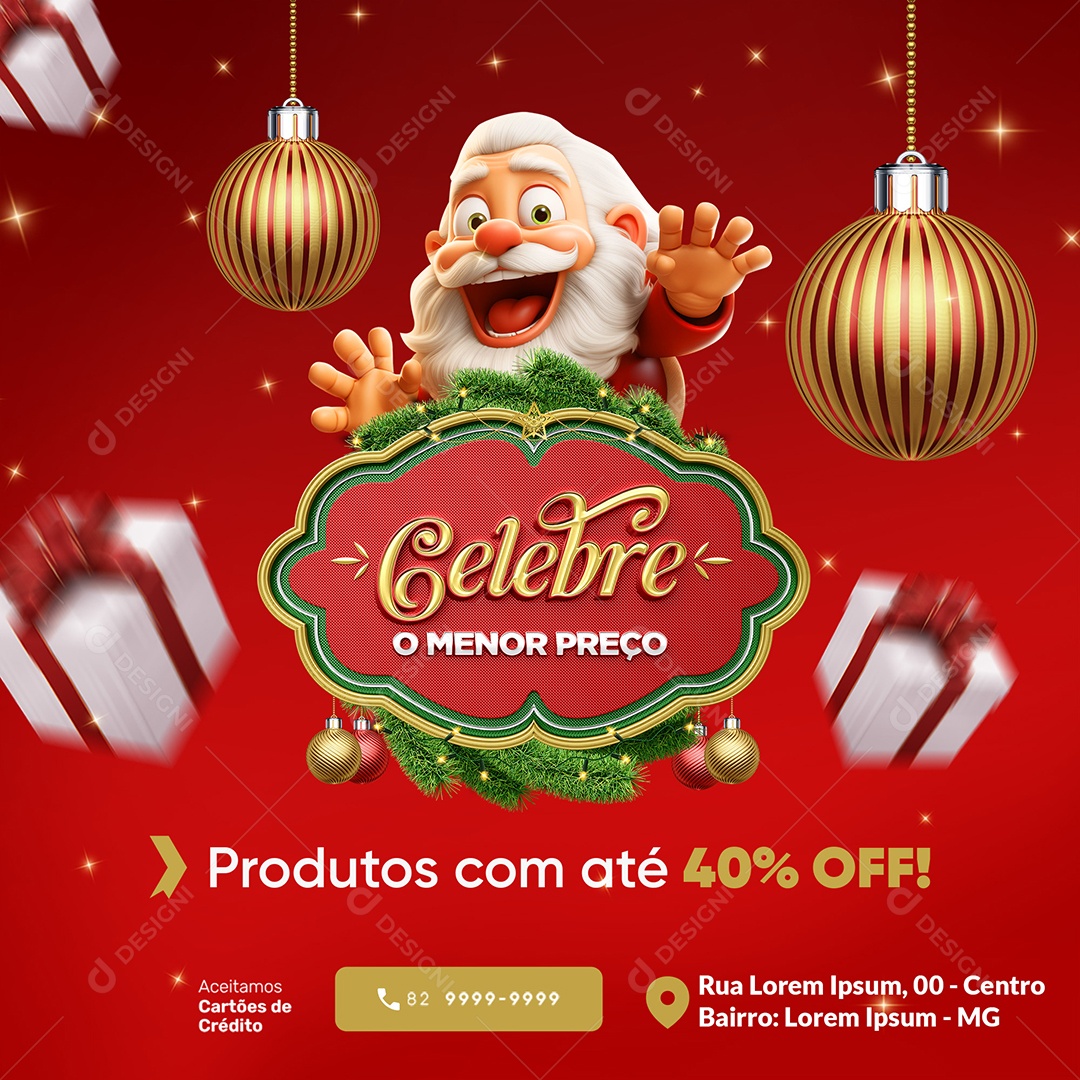 Ofertas Celebre o Menor Preço Social Media PSD Editável