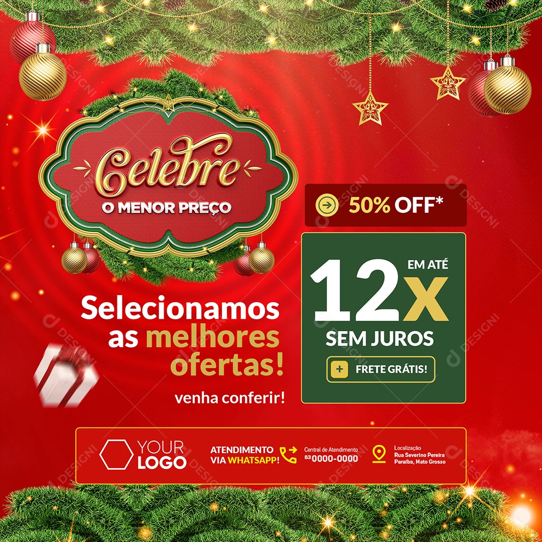 Oferta Celebre o Menor Preço Social Media PSD Editável