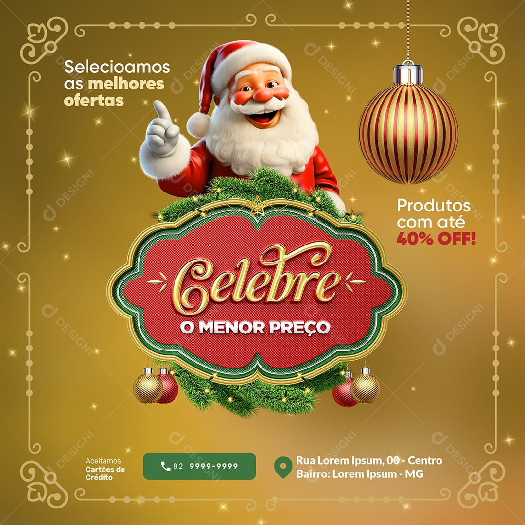 Oferta Celebre o Menor Preço Social Media PSD Editável