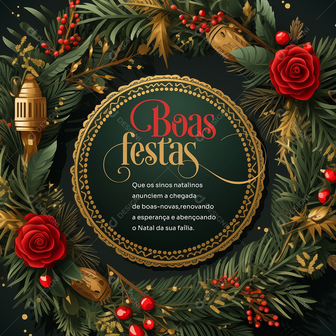 Cartão de Natal Feliz Natal Social Media PSD Editável