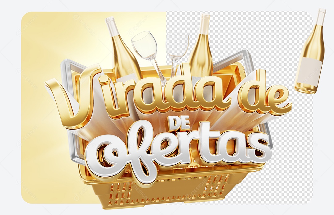 Selo 3D Virada de Ofertas Para Composição PSD