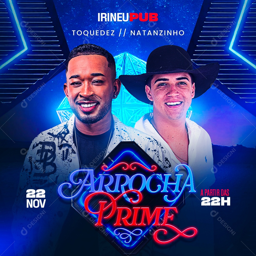 Flyer Agenda Show Arrocha Prime Social Media PSD Editável