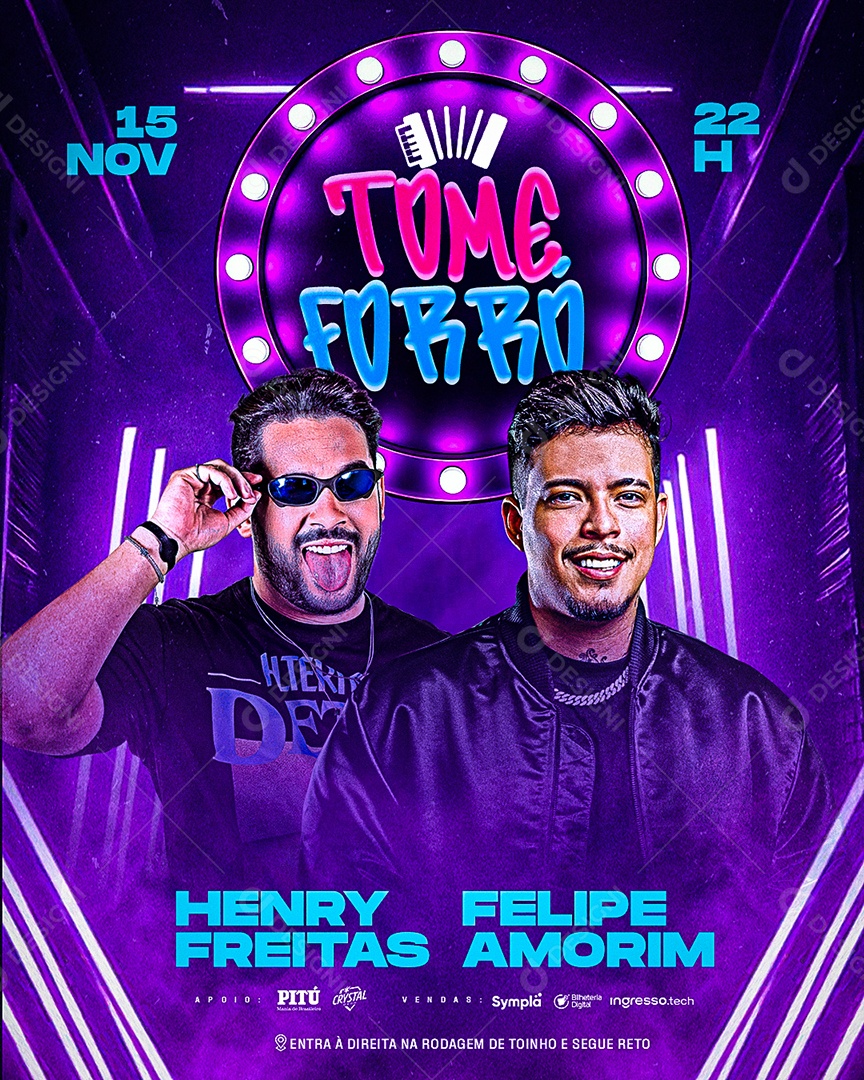 Flyer Agenda Show Tome Forró Social Media PSD Editável