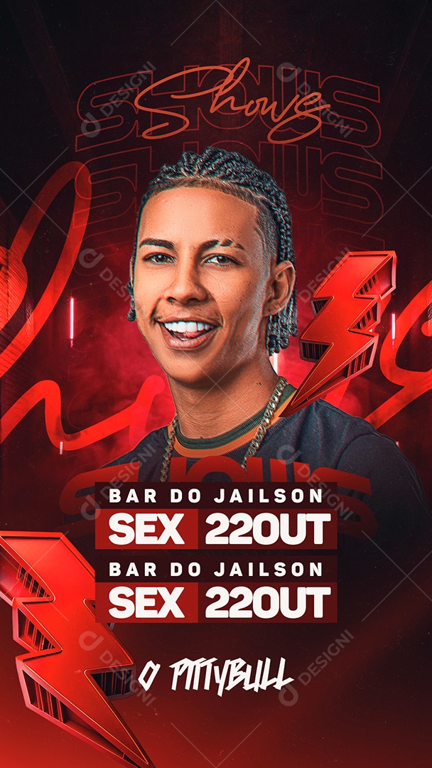 Story Flyer Agenda Show O PittyBull Social Media PSD Editável