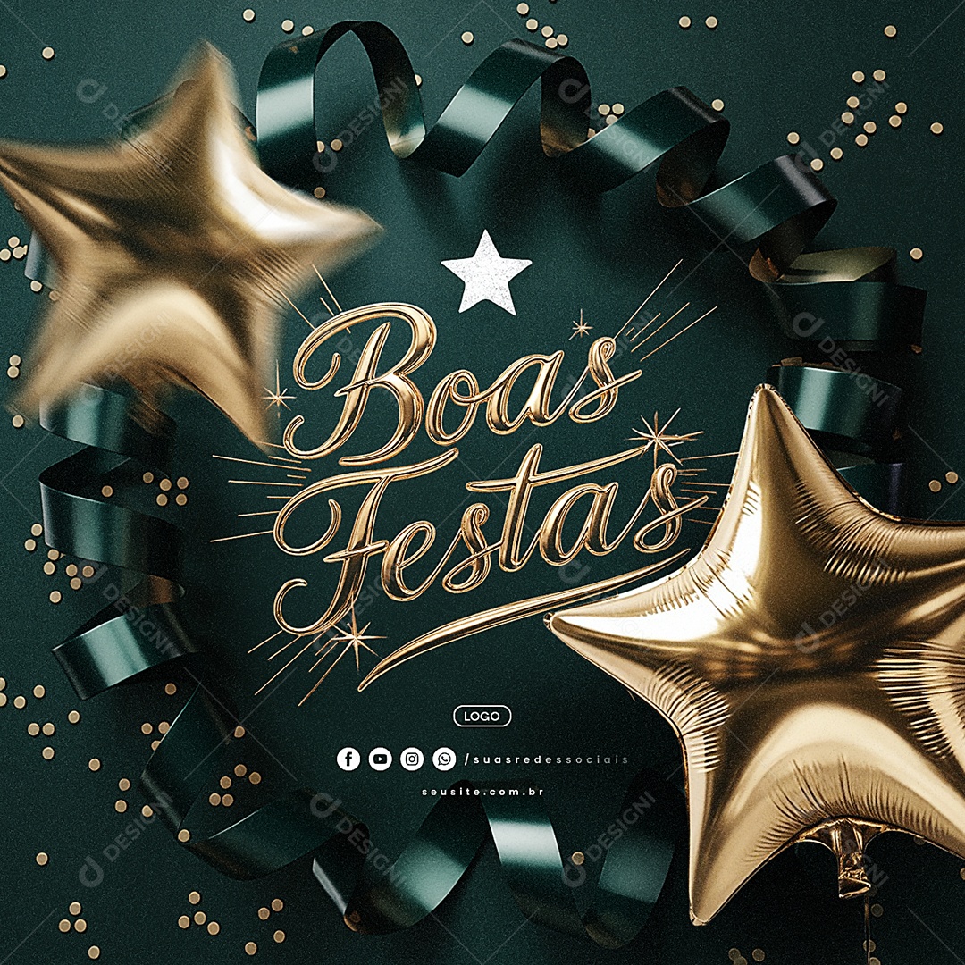 Boas Festas Social Media PSD Editável