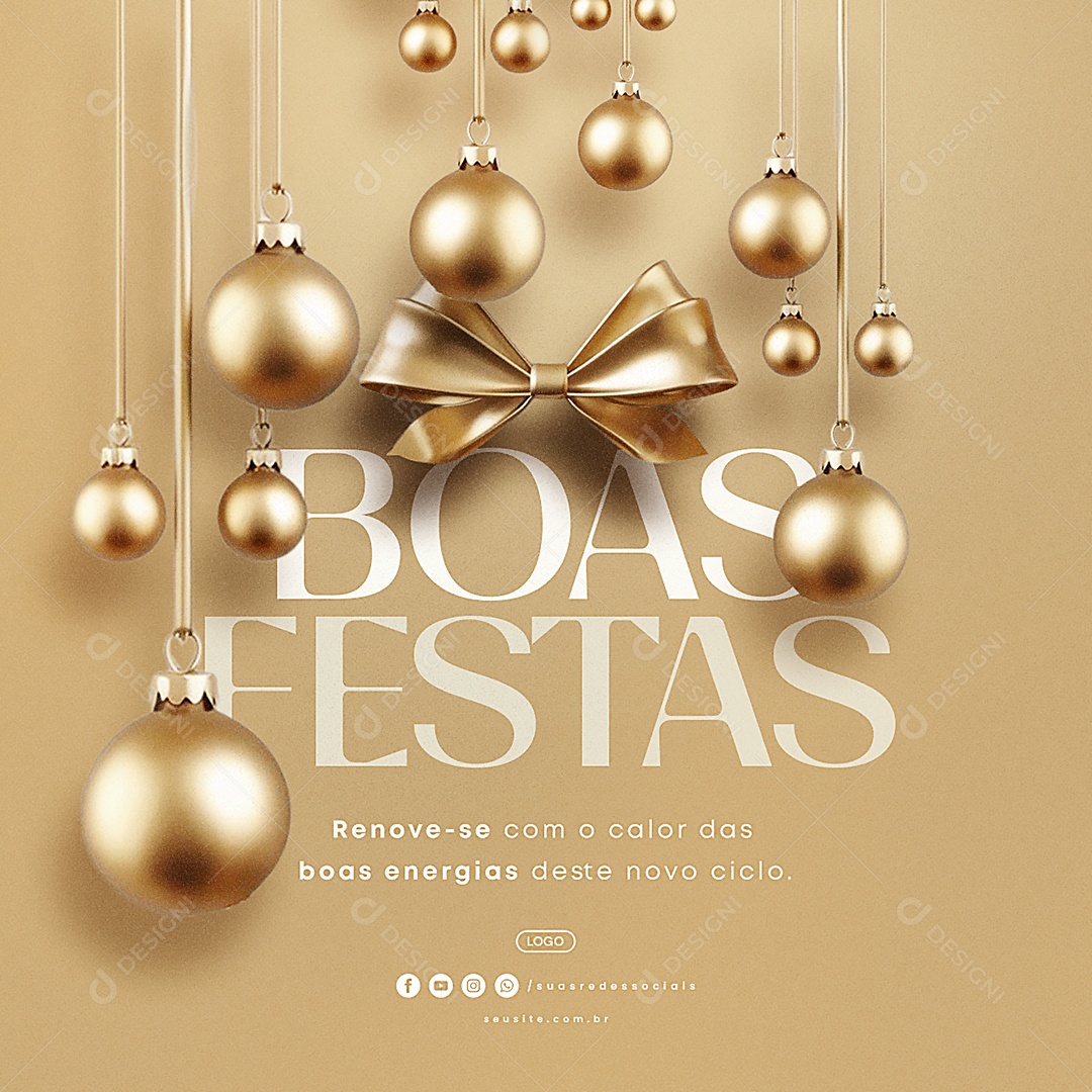 Boas Festas Renove-Se com o Calor Boas Energias Social Media PSD Editável