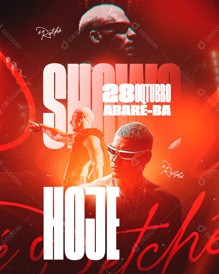 Flyer Show Felipe Ret Social Media PSD Editável