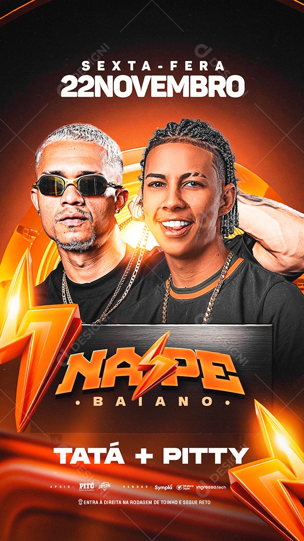 Story Flyer Agenda Show Naipe Baiano Social Media PSD Editável
