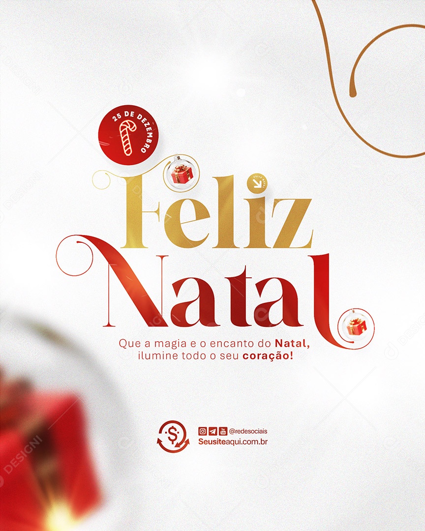 Feliz Natal Religioso 25 de Dezembro Social Media PSD Editável