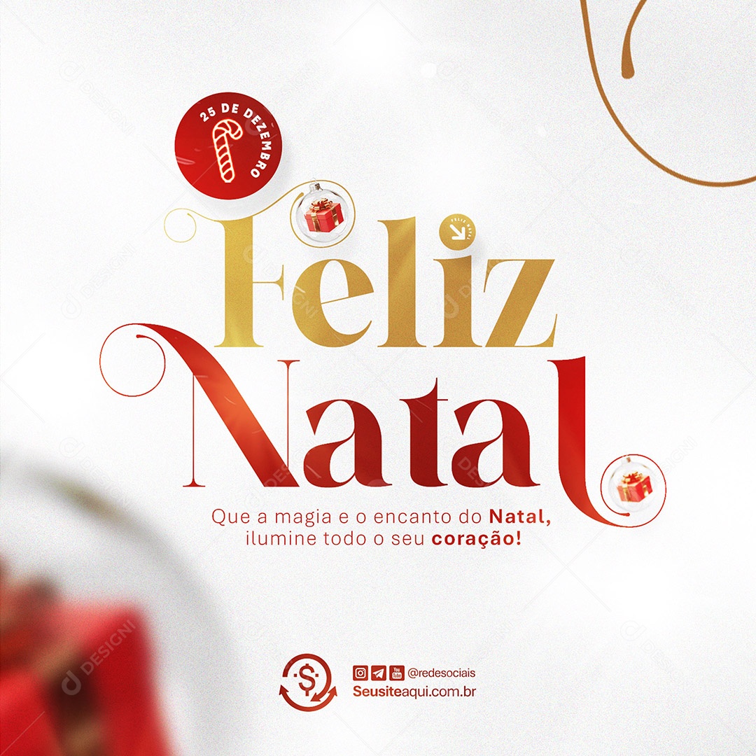 Feliz Natal Religioso 25 de Dezembro Social Media PSD Editável