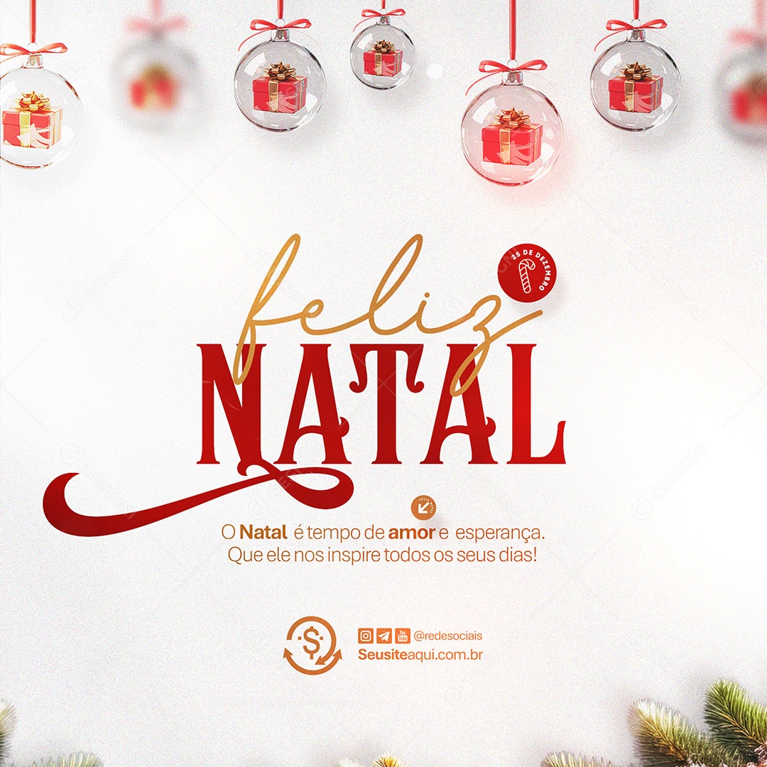Feliz Natal Religioso 25 de Dezembro Social Media PSD Editável