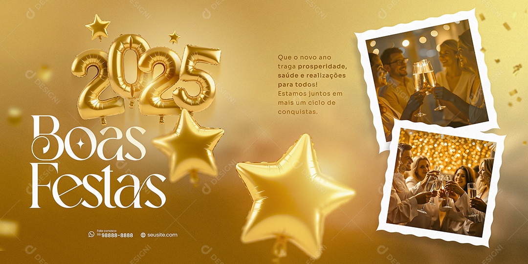 Carrossel Feliz 2025 Ano Novo Boas Festas 01 de Janeiro Social Media PSD Editável