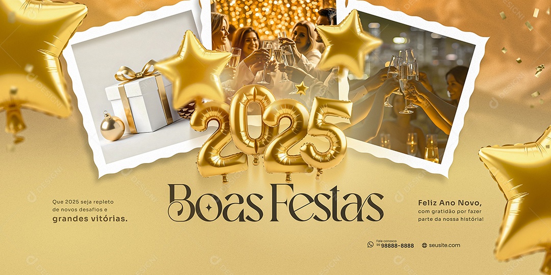 Carrossel Feliz 2025 Ano Novo Boas Festas 01 de Janeiro Social Media PSD Editável
