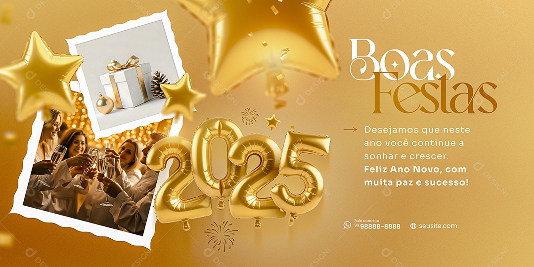 Carrossel Feliz 2025 Ano Novo Boas Festas 01 de Janeiro Social Media PSD Editável