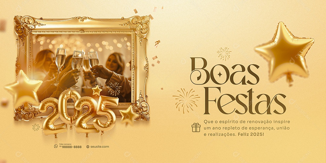 Carrossel Feliz 2025 Ano Novo Boas Festas 01 de Janeiro Social Media PSD Editável