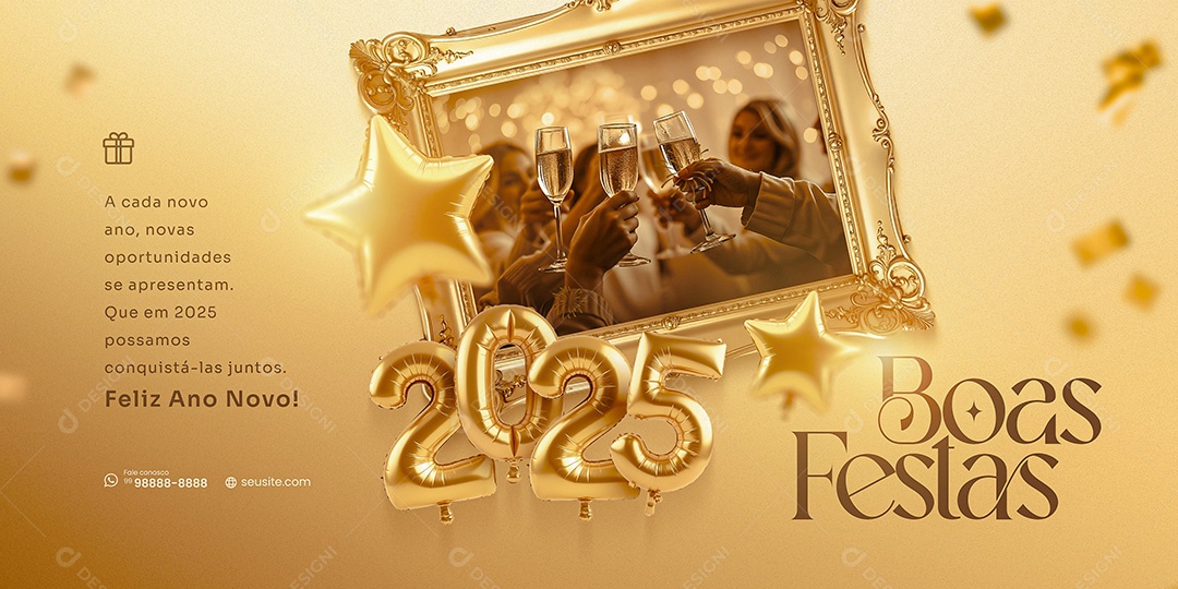 Carrossel Feliz 2025 Ano Novo Boas Festas 01 de Janeiro Social Media PSD Editável