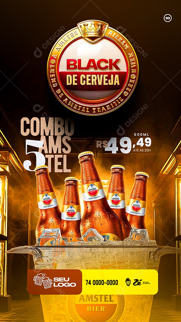 Story Cervejaria Black De Cerveja Social Media PSD Editável